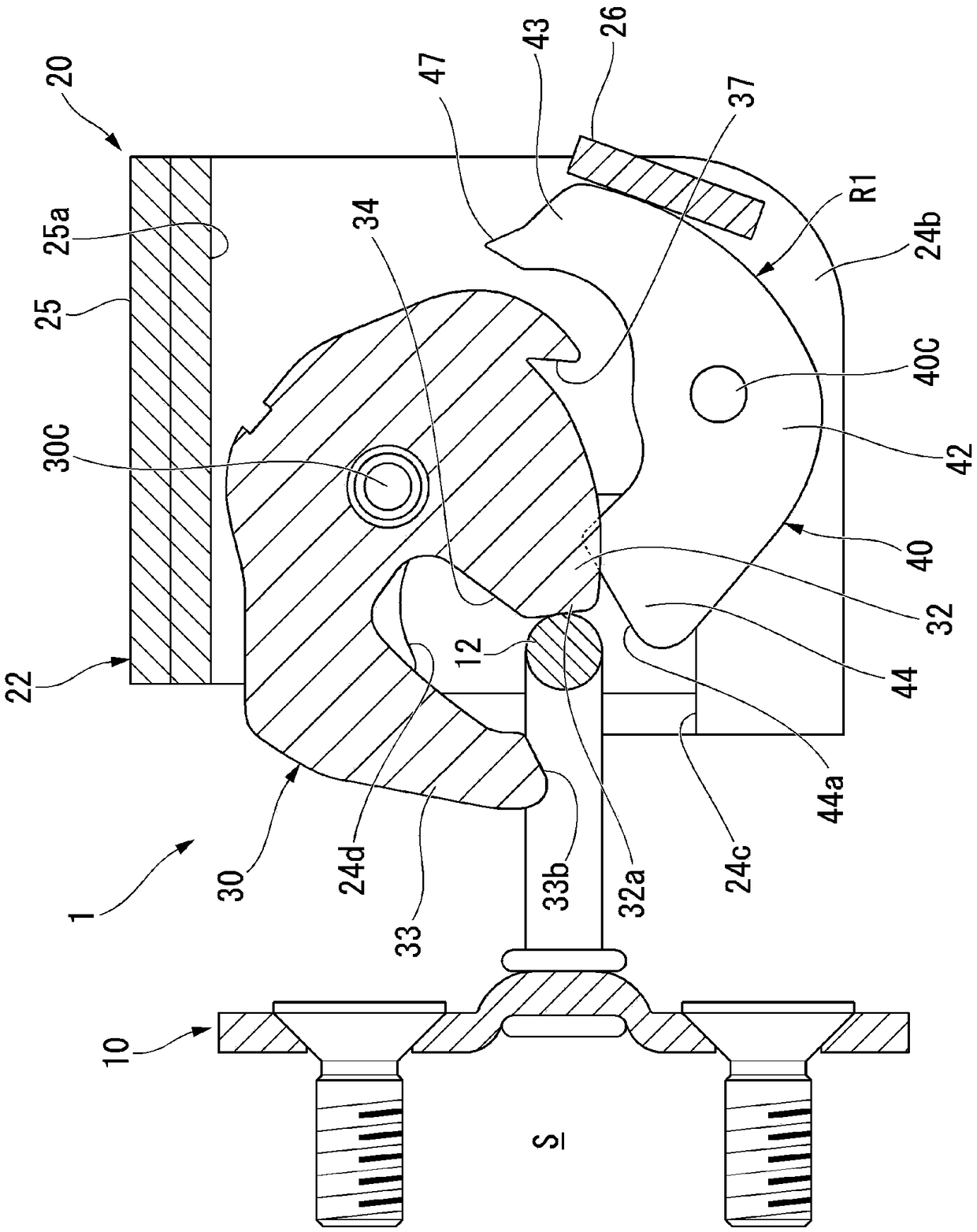 Latching device for vehicle