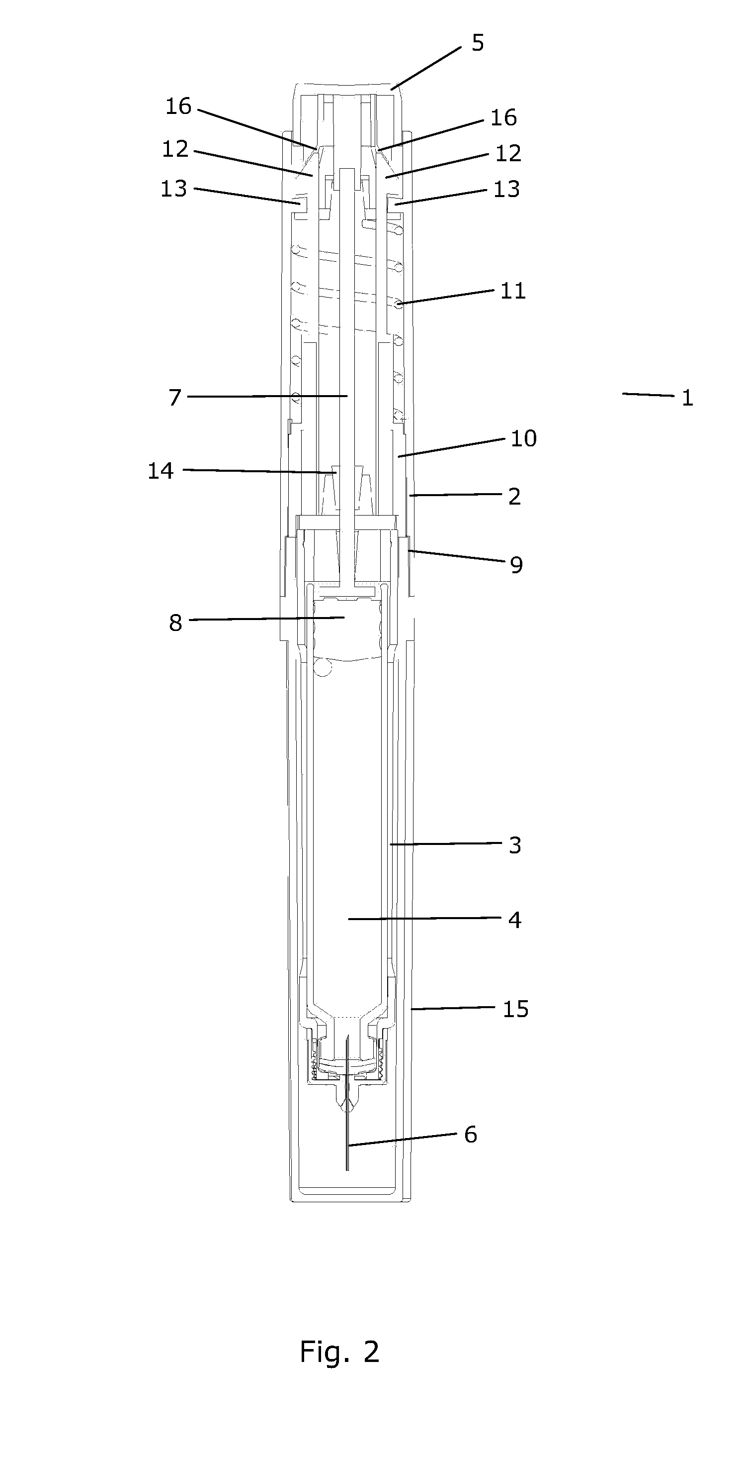 Device for injecting apportioned doses of liquid drug