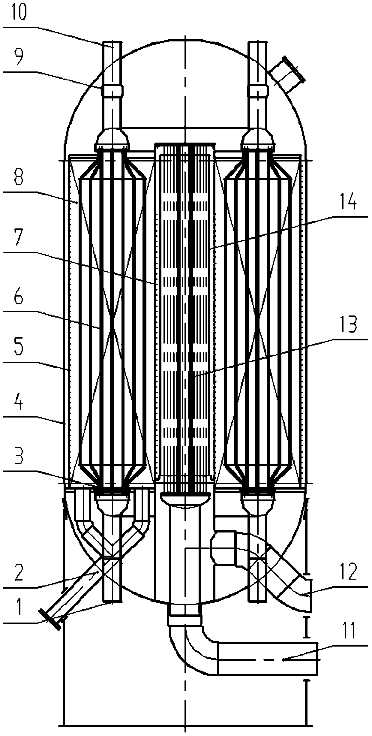 A built-in tube bundle isothermal shift reactor