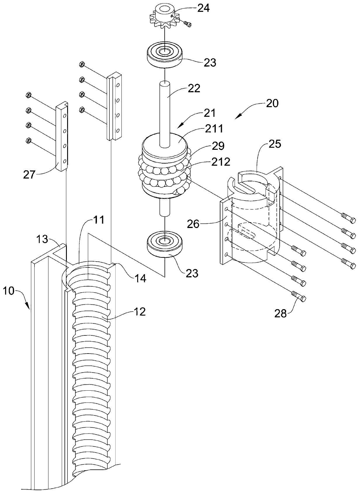 Screw unit and lifting device utilizing screw unit