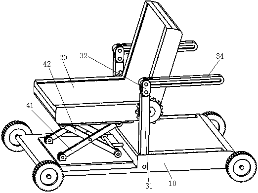 A wheelchair capable of assisting disabled persons to get on and off ordinary passenger cars