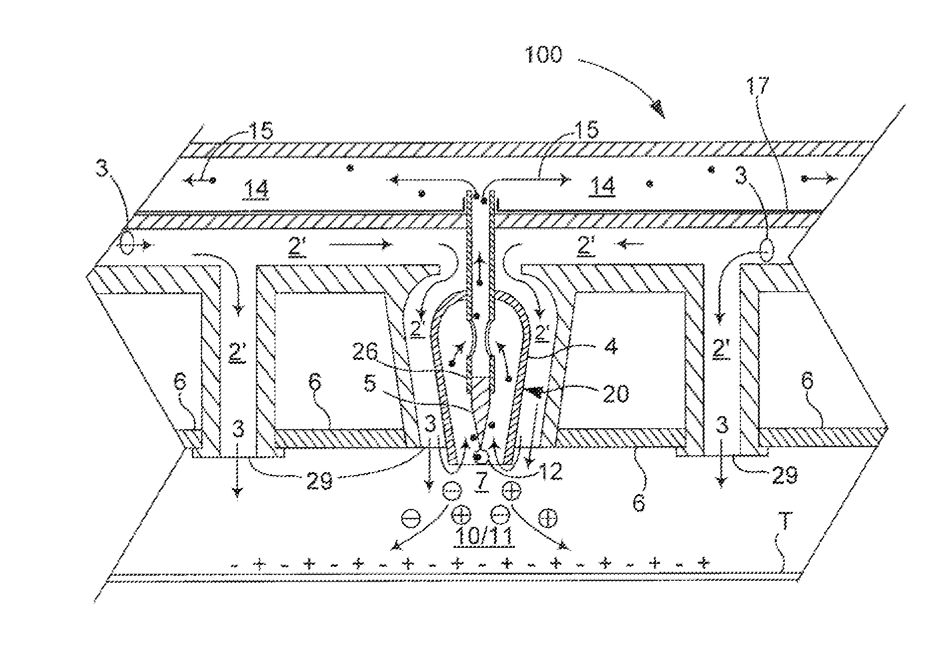 Separating contaminants from gas ions in corona discharge ionizing bars