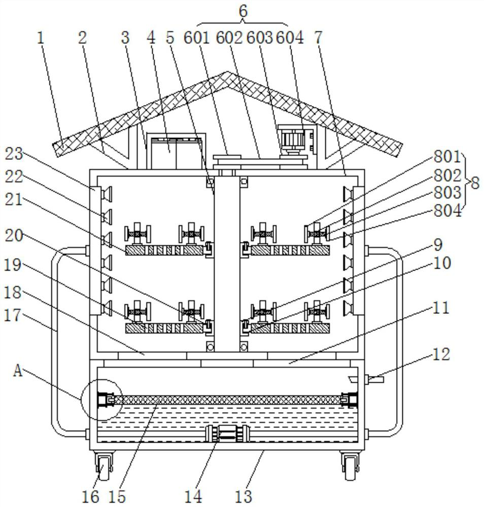 Spray cleaning device for production of quartz ceramic products