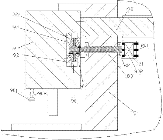 A processing mechanism for a processing head with convenient operation