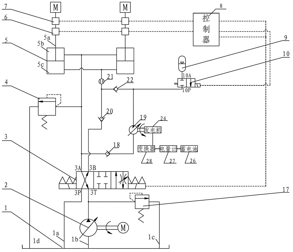 Energy-saving control system of hydraulic movable arm loop