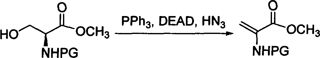 N alpha-Boc-N beta-Cbz-L-2,3 diaminopropionic acid derivative synthesis method