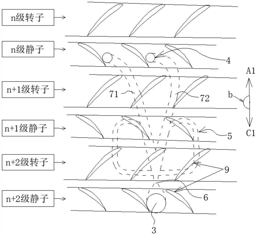 Casing based on self-circulation oscillation jet, compressor and stability enhancing method thereof