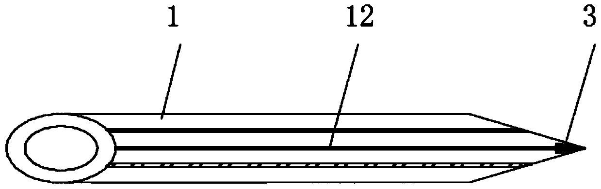 An antistatic textile machine needle