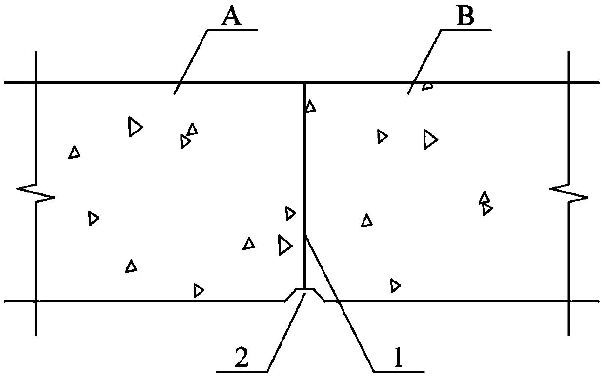 Construction method of vertical construction joint of bare concrete facing