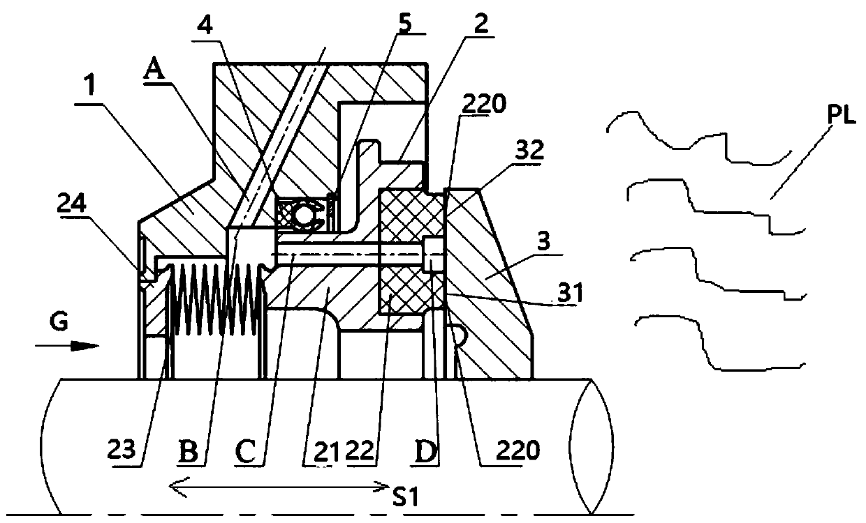 Dynamic sealing device for turbo pump and turbo pump set