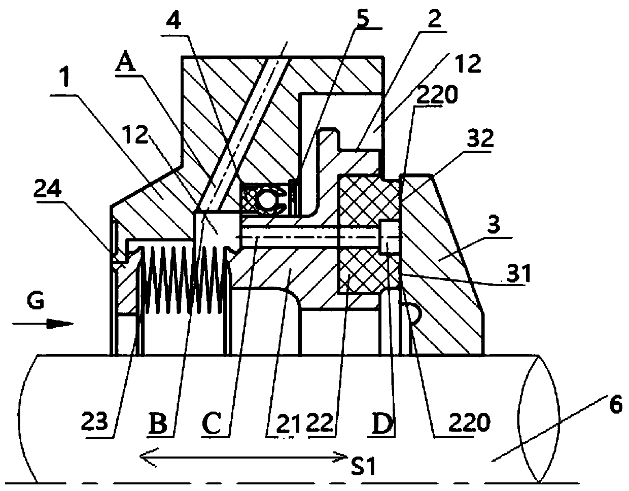 Dynamic sealing device for turbo pump and turbo pump set