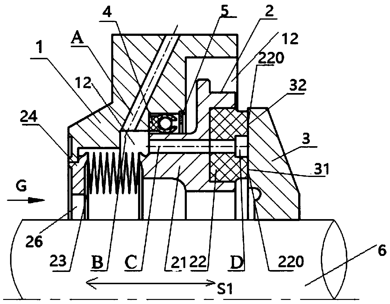 Dynamic sealing device for turbo pump and turbo pump set