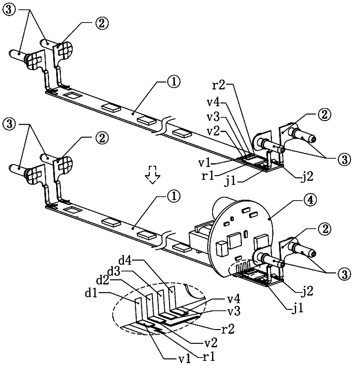 A kind of electrical fast connection structure of LED lamp tube