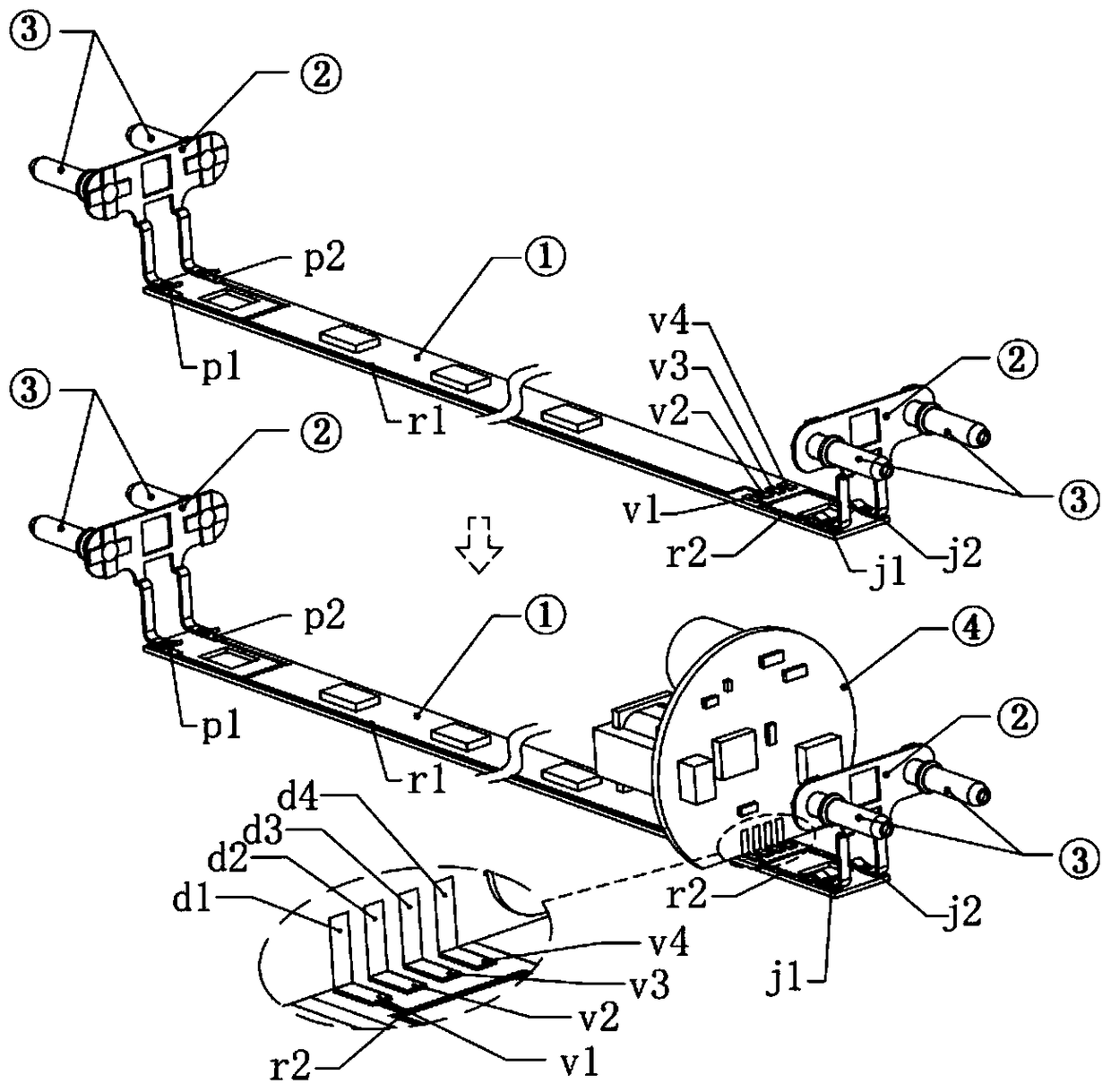 A kind of electrical fast connection structure of LED lamp tube