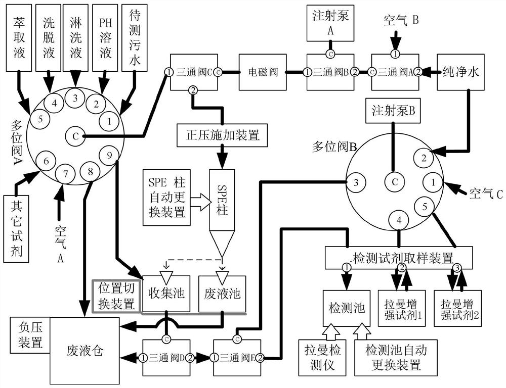 Automatic online pretreatment and Raman detection device and method thereof