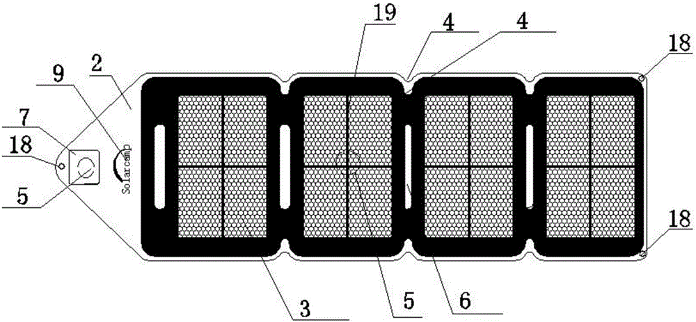 Flexible thin film folded dazzling solar charger and fabrication process thereof