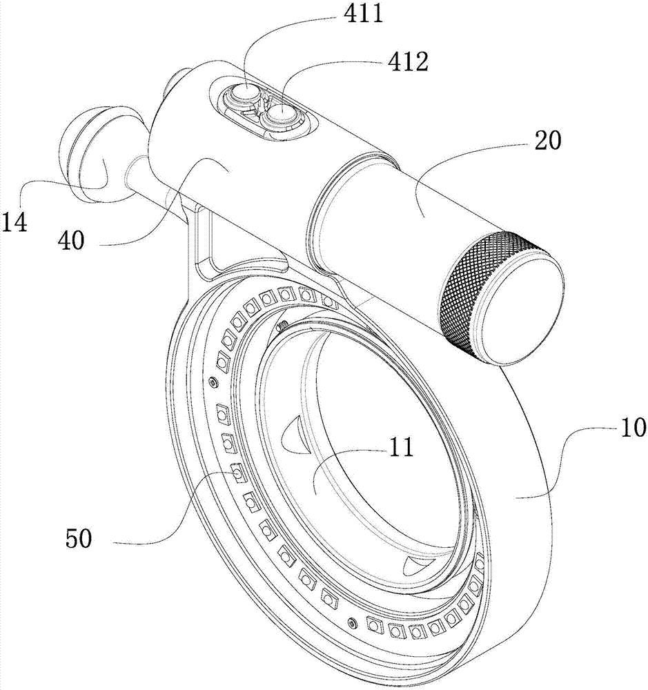 Underwater low-power focusing and high-power flash switch control LED lamplight control apparatus and method