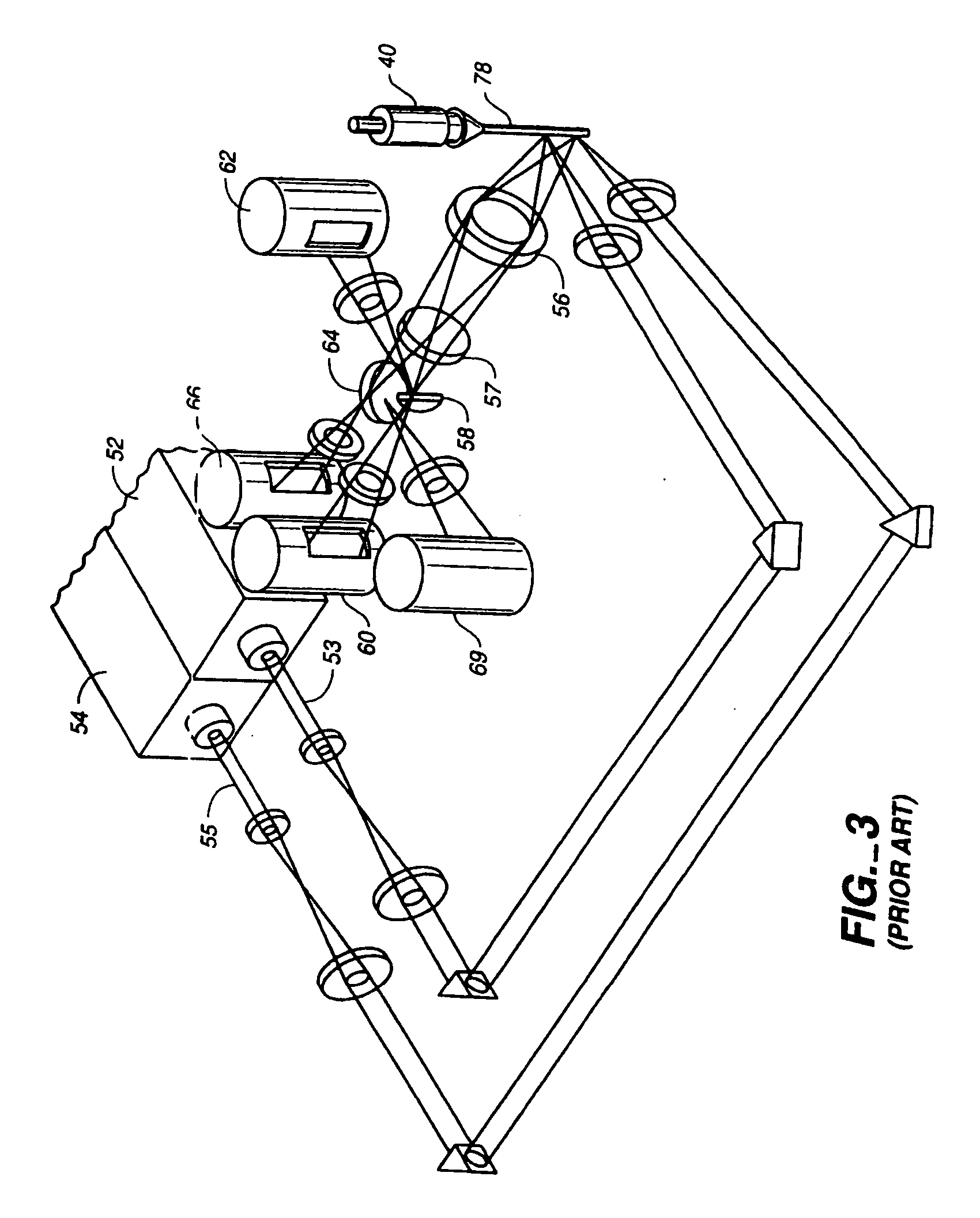 Fluorescence detection instrument with reflective transfer legs for color decimation