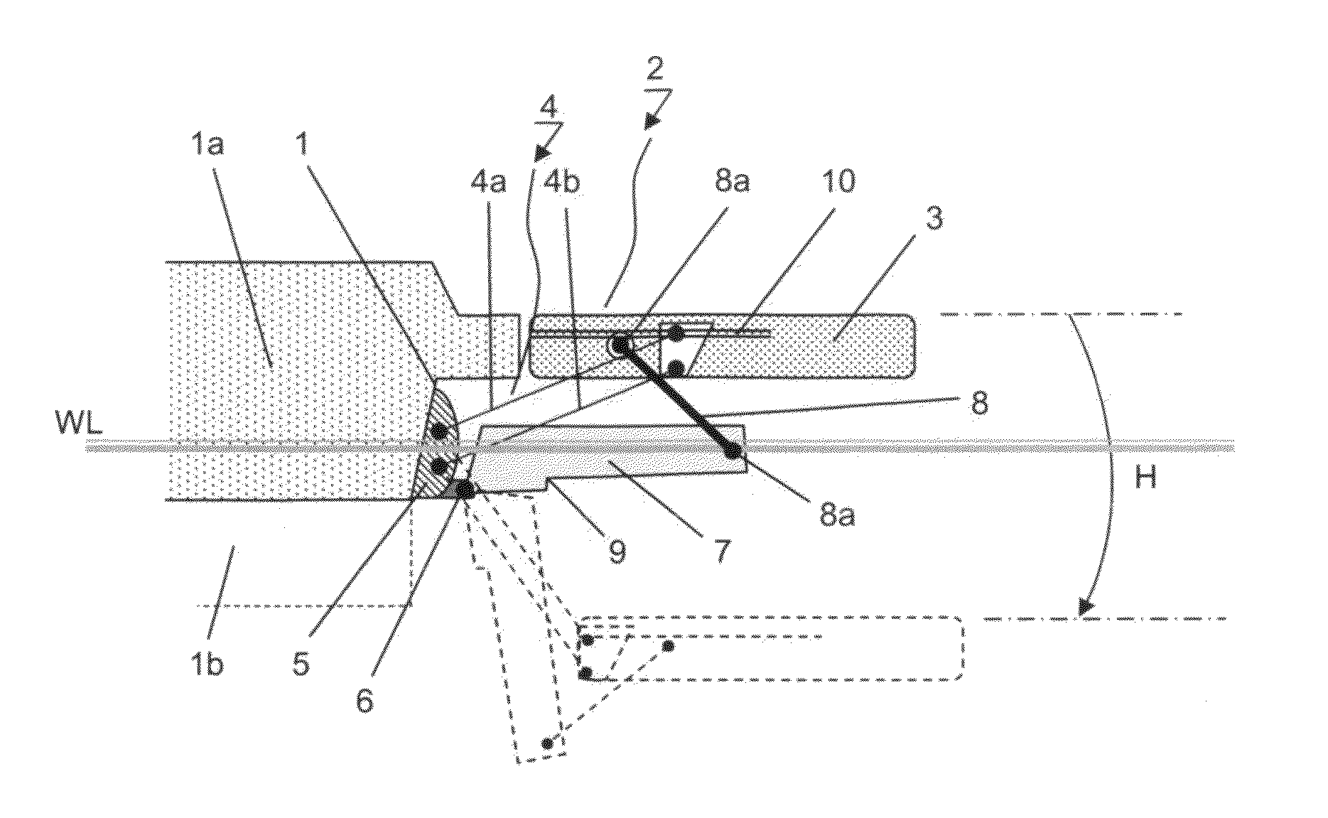 Folding hull element