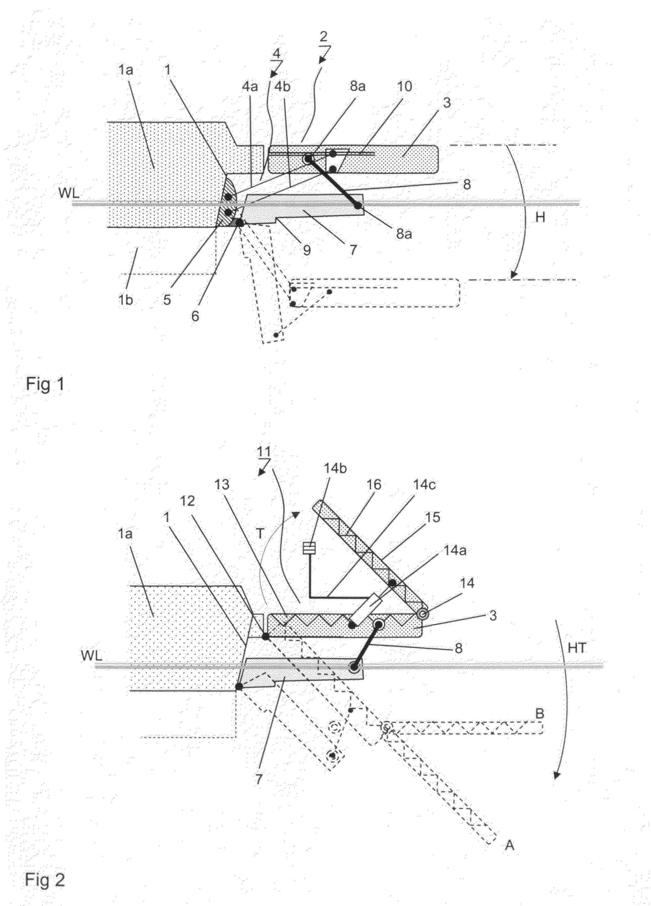 Folding hull element