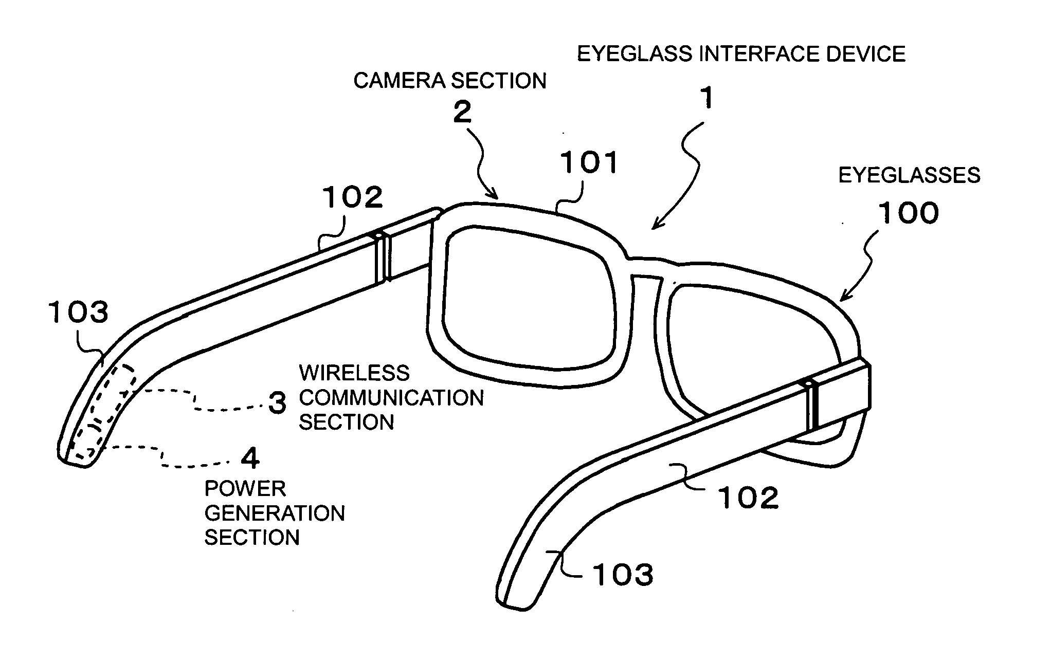 Eyeglass interface device and security system