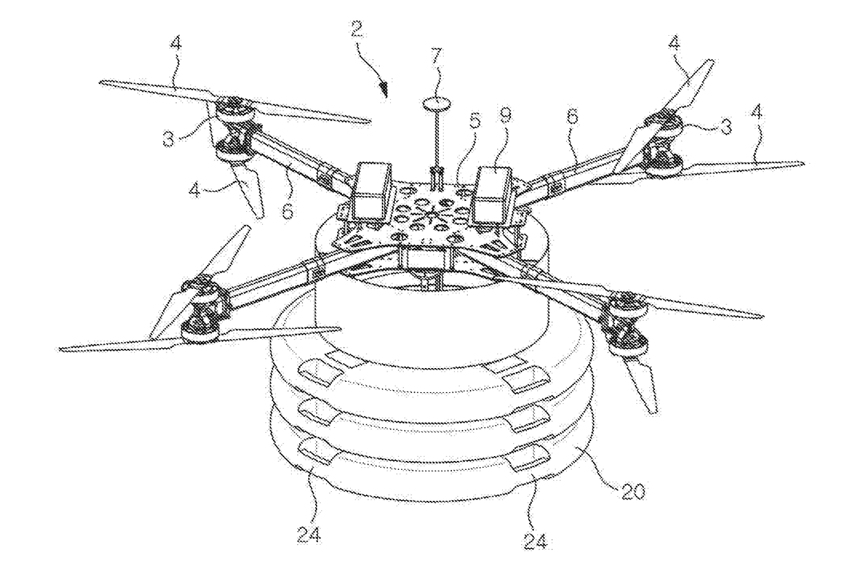 Drone-type lifesaving equipment dropping device