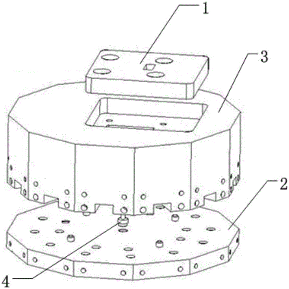 Radial waveguide power combiner and assembly method thereof