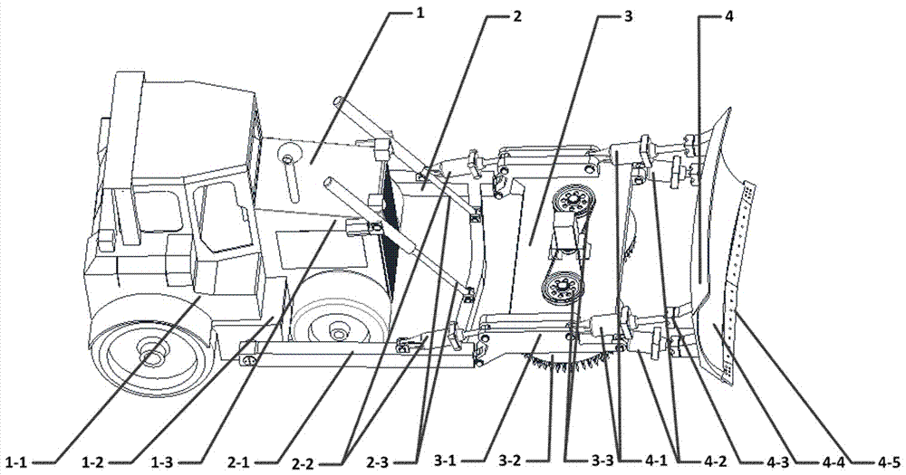 High-flexibility layered ice and snow removal vehicle