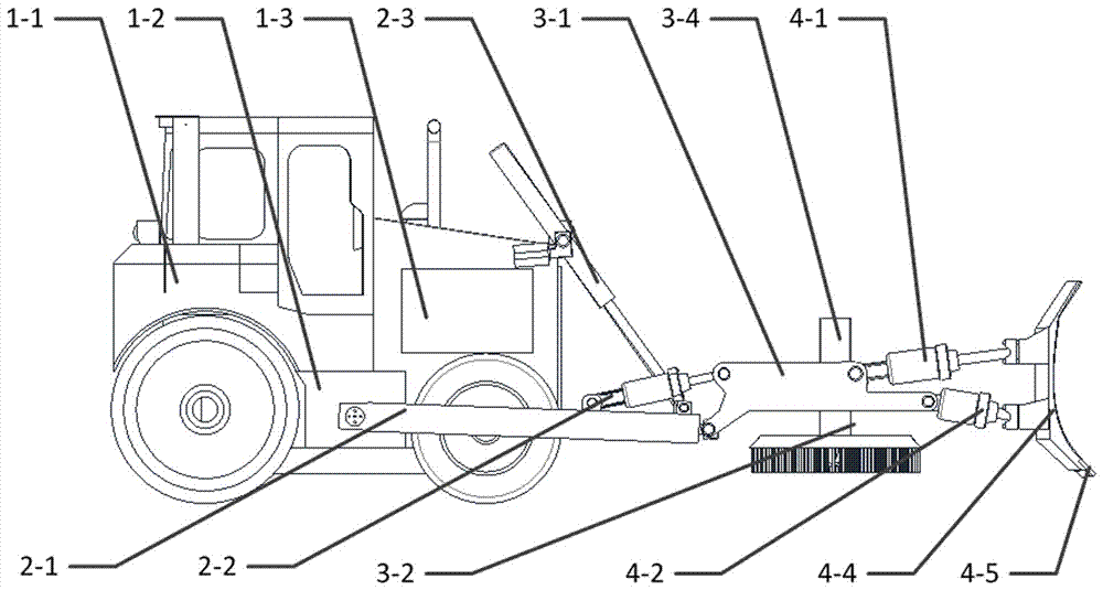 High-flexibility layered ice and snow removal vehicle