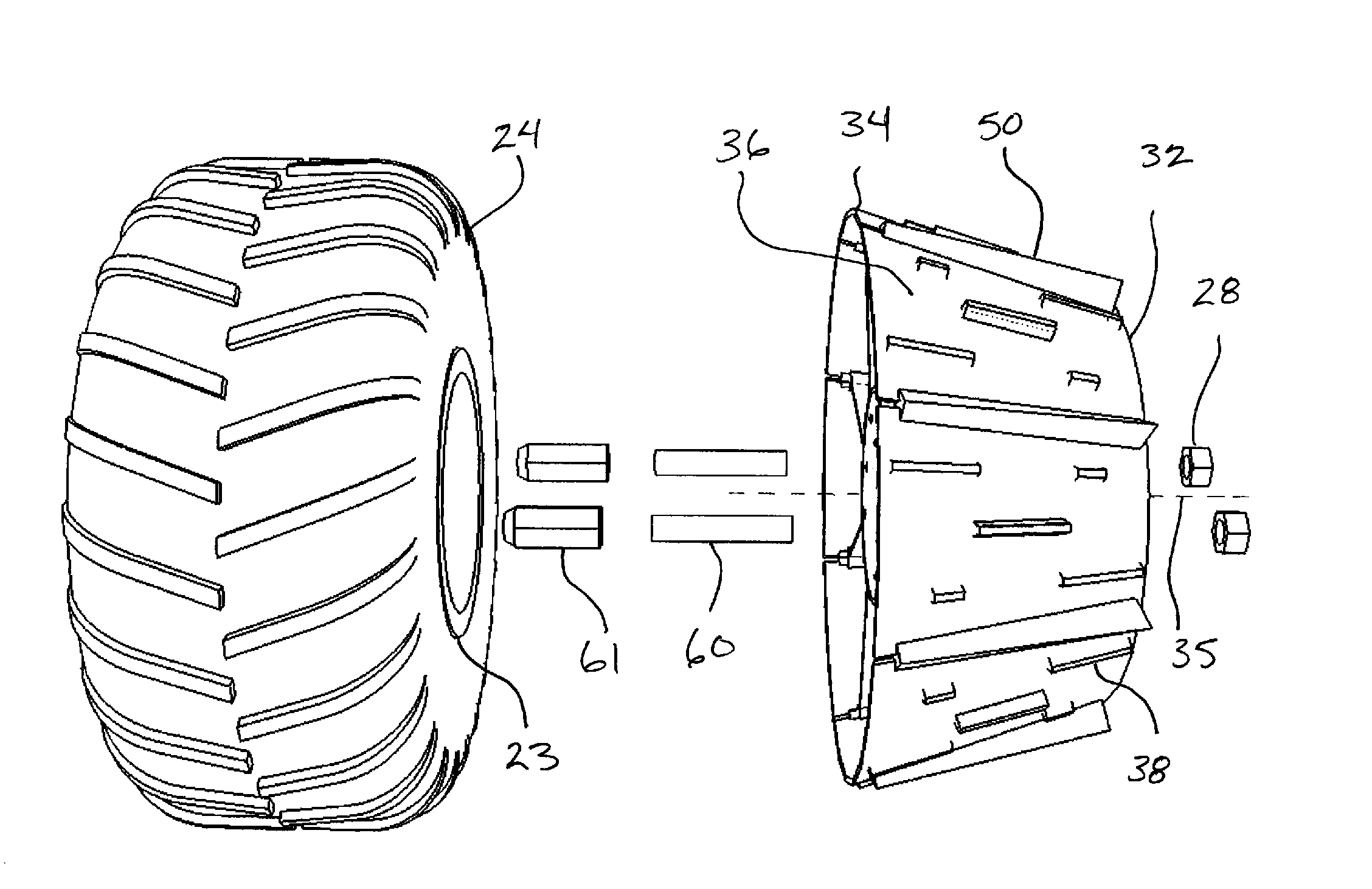 Loose terrain traction-assist device for wheeled all-terrain and utility vehicles