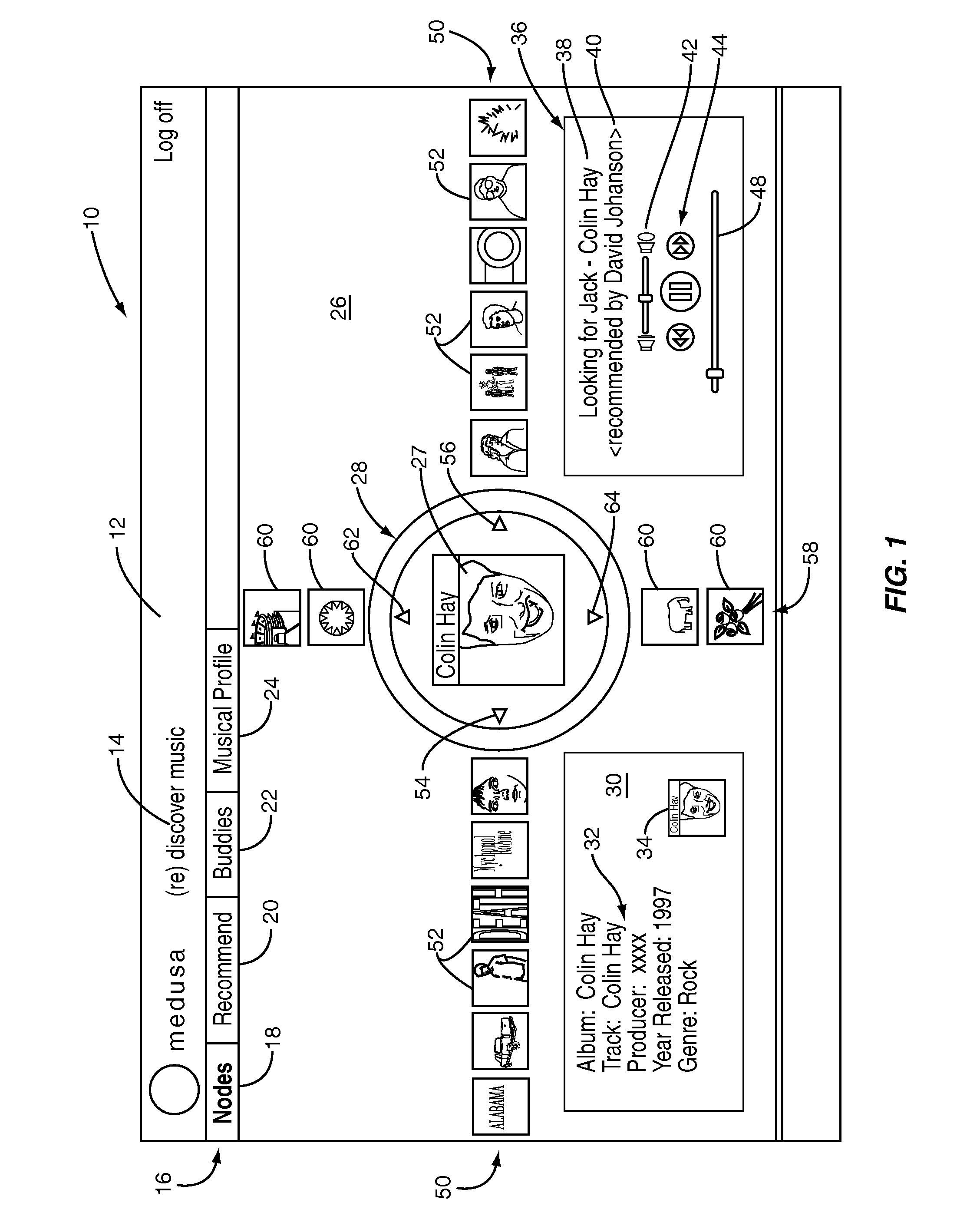 System and method for automatically and graphically associating programmatically-generated media item recommendations related to a user's socially recommended media items