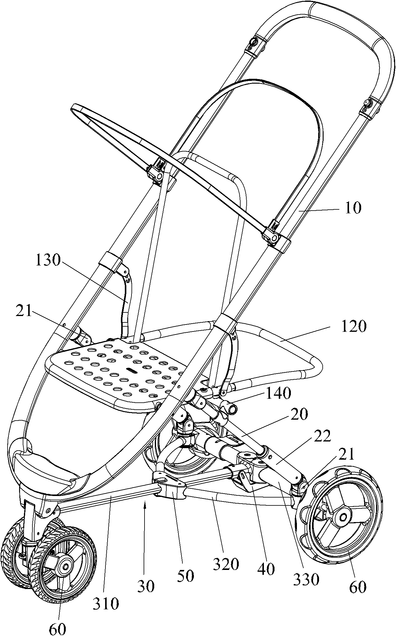 Baby carriage frame and retracting mechanism thereof