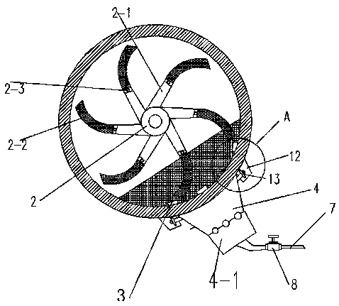 Airflow stirring device of countercurrent extraction cylinder