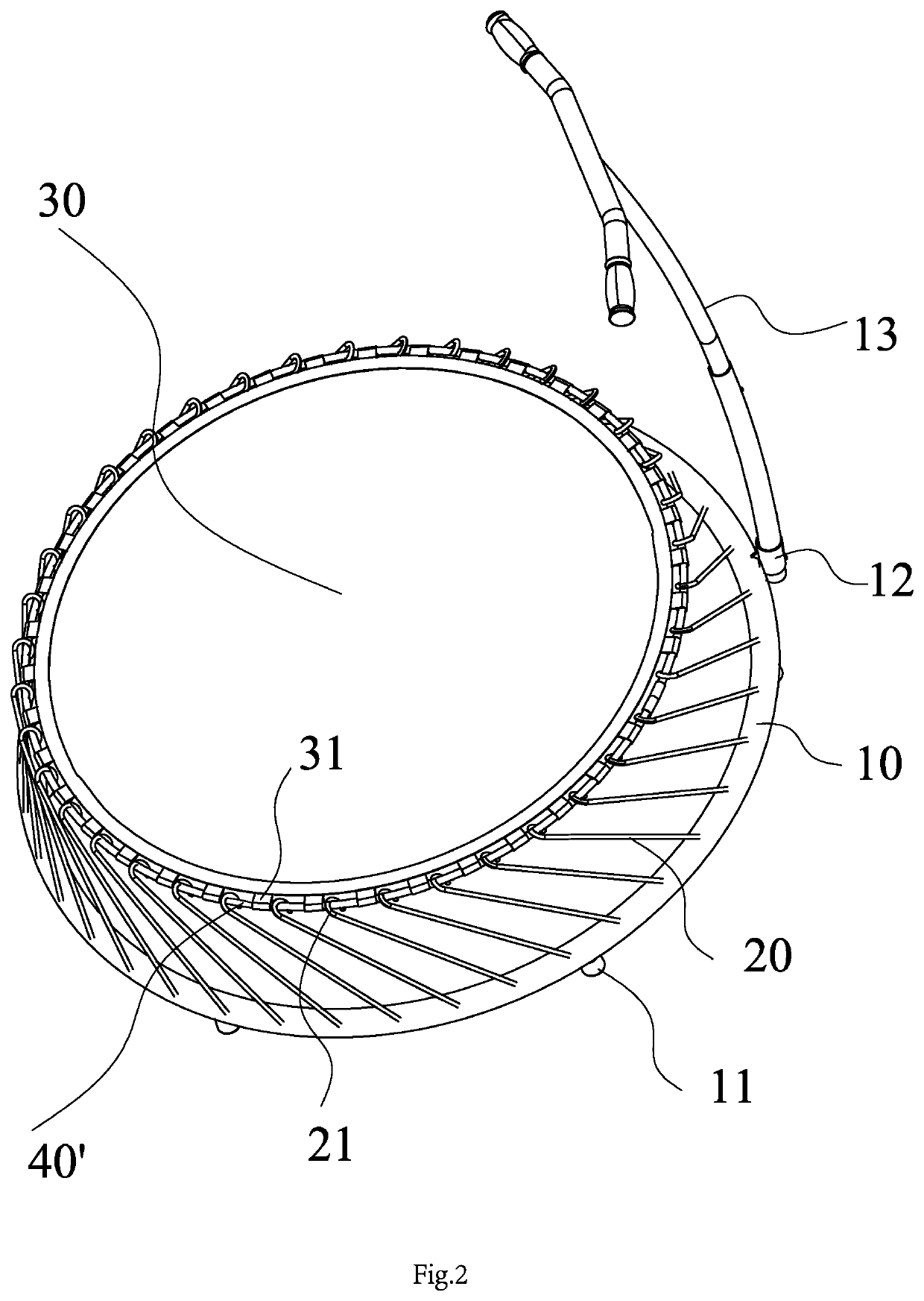 Stable basin-shaped trampoline