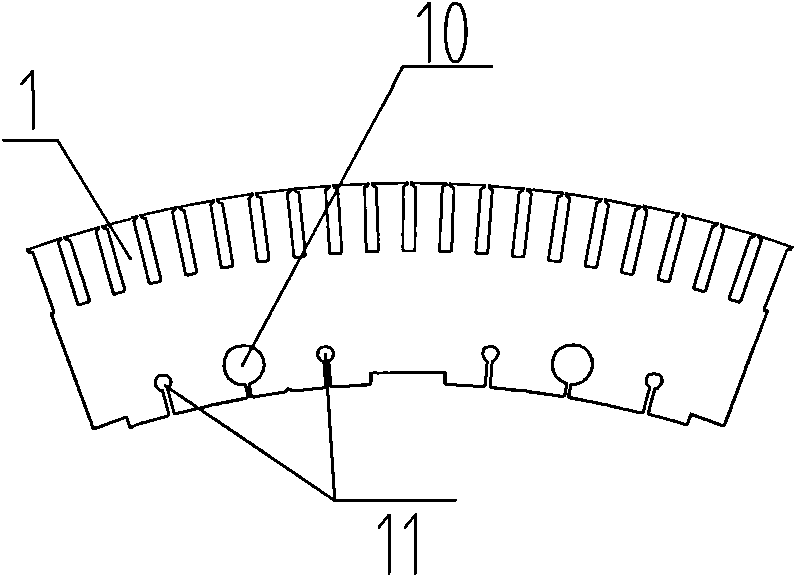 Large asynchronous motor rotor fanning strip lamination structure