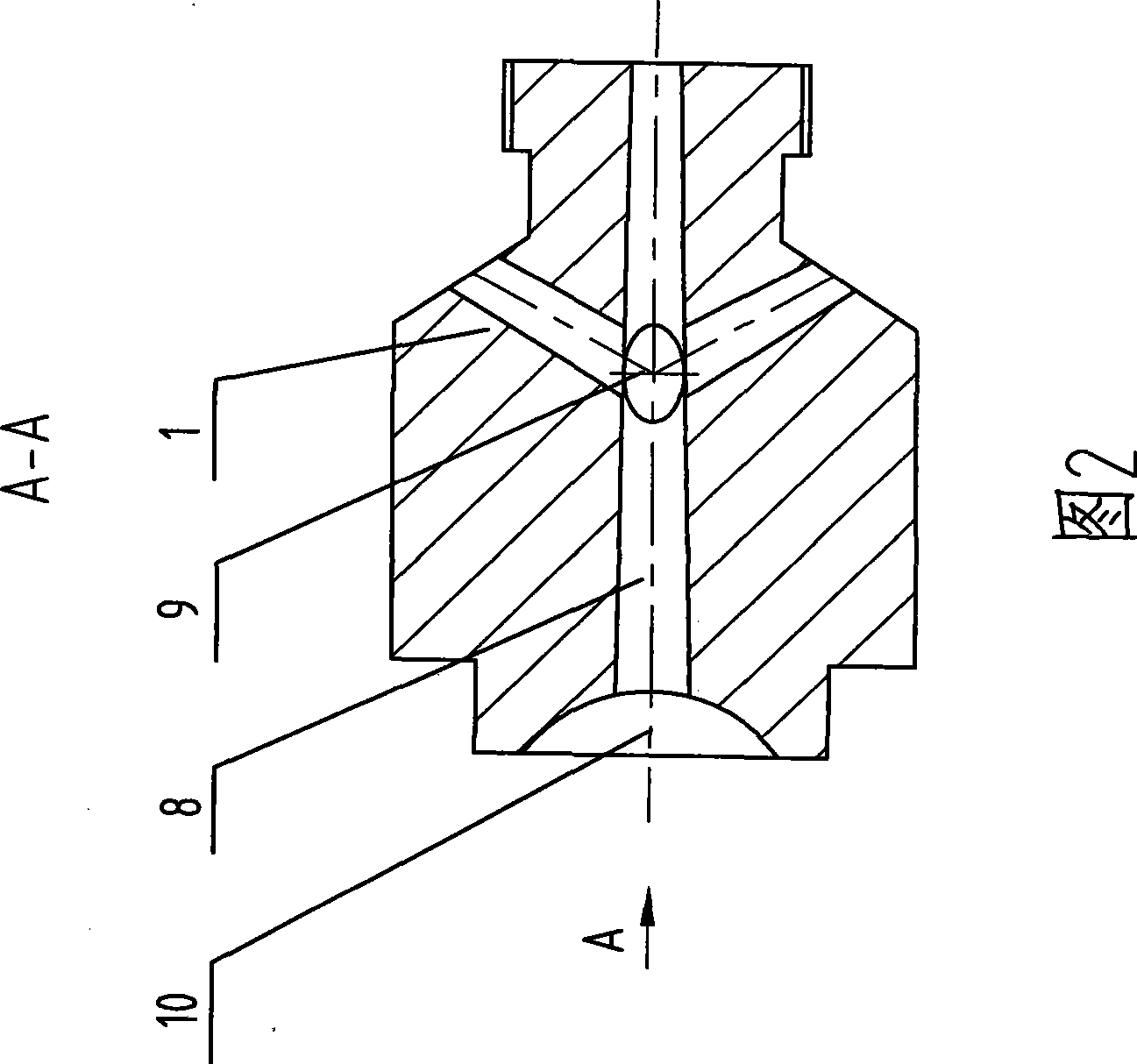 Reducing reagent nozzle for denitration by SNCR method