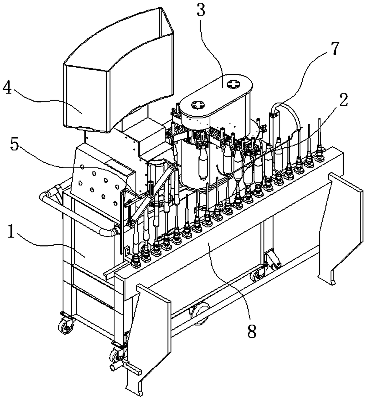 Tube pulling frame assembly for worsted doffing machine