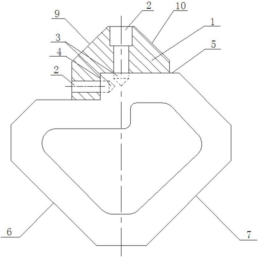 Machining tool for steel-inlaid guide rail shaped like Chinese character Shan