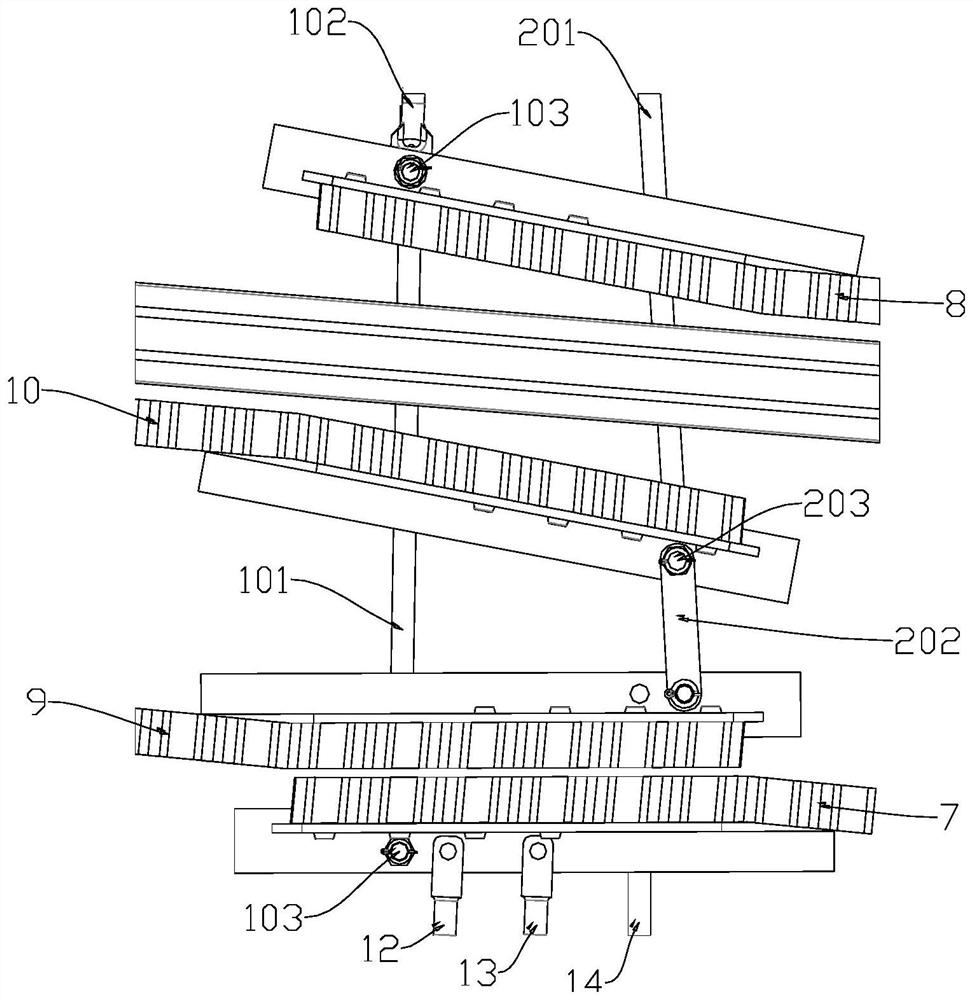 Movable toothed rail conversion device and system for toothed rail turnout zone