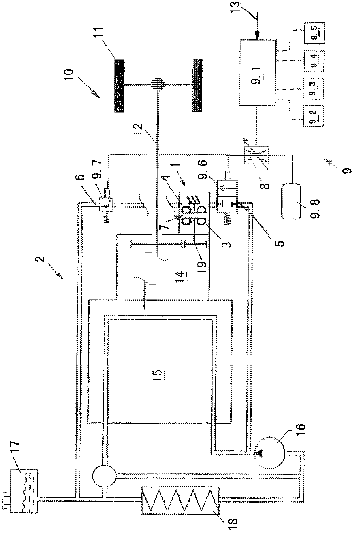 Method for preventing pressure peaks in a working medium cycle having a hydrodynamic machine