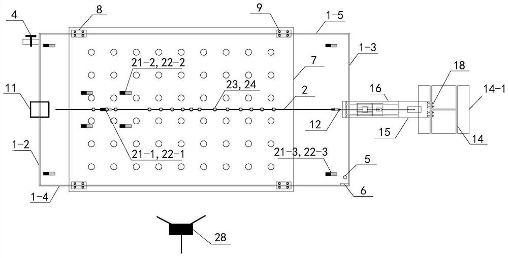 Simulation device of riser motion response based on combination of wave frequency and slow drift of floating structure