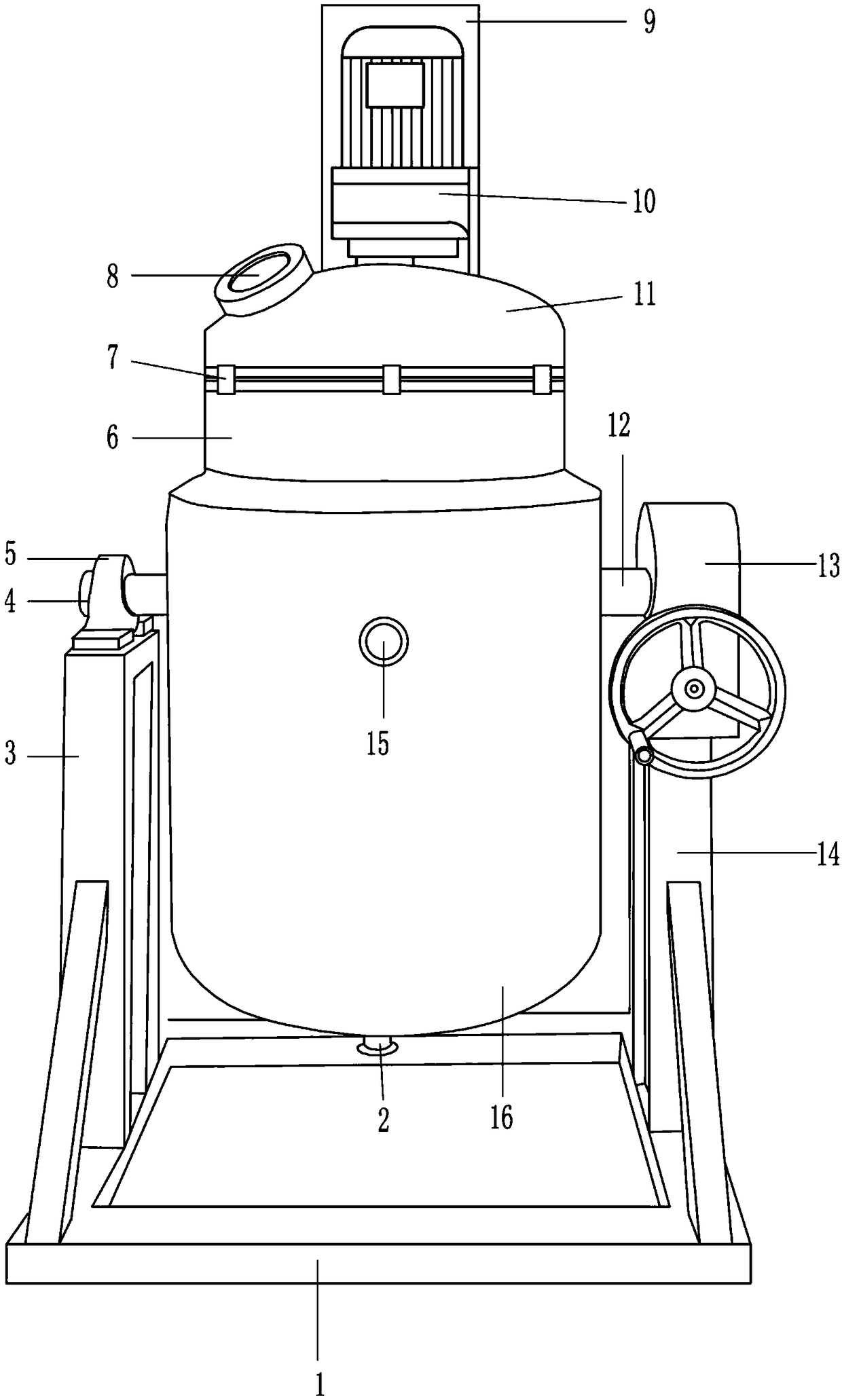 Swinging type reaction kettle