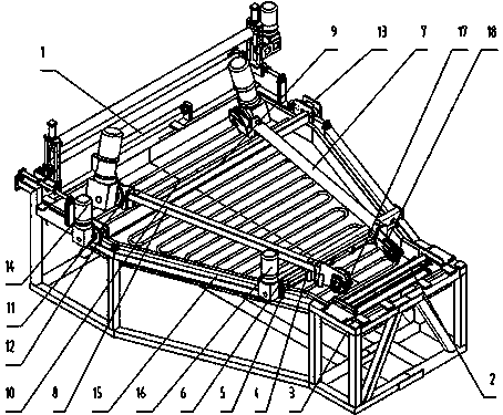 Adjustable plastic netting material transversal stretching device