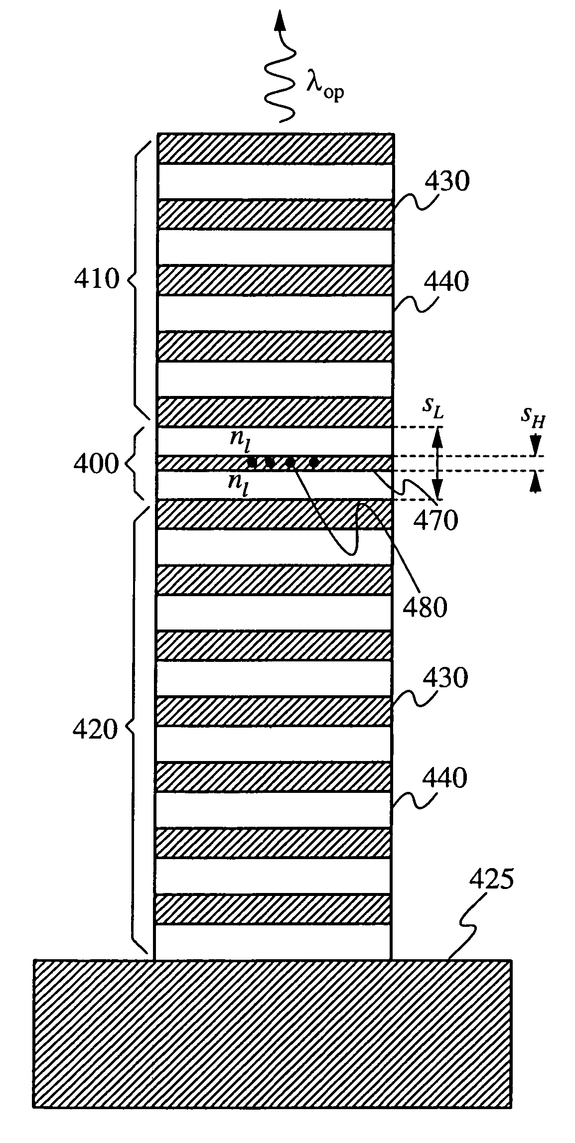 Half-wavelength micropost microcavity with electric field maximum in the high-refractive-index material