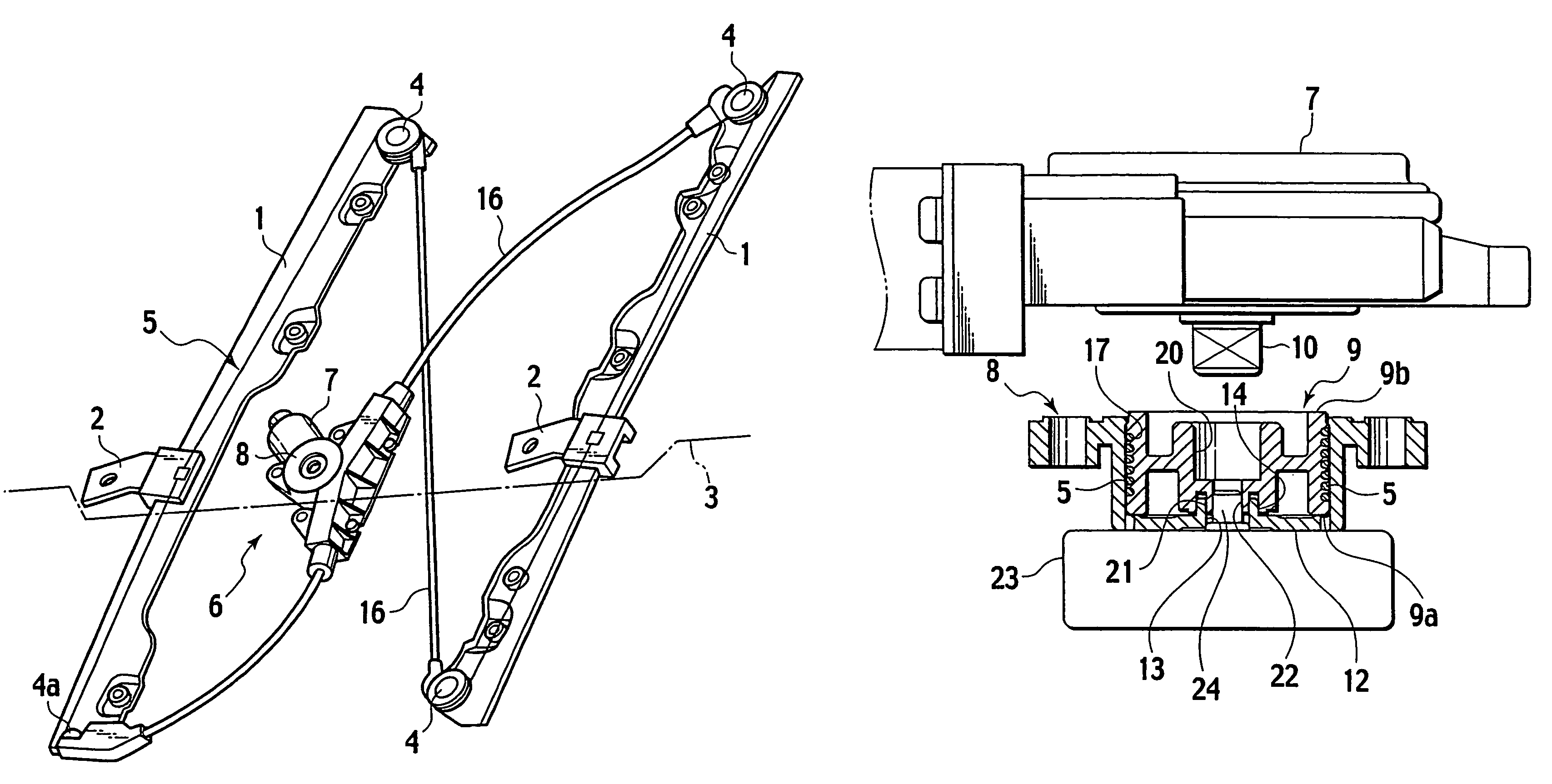 Drive device for wire-type window regulator