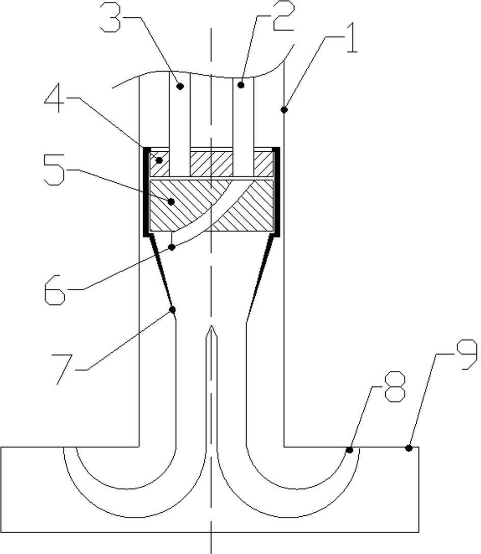 Gas-liquid two-phase flow jetting pile shoe