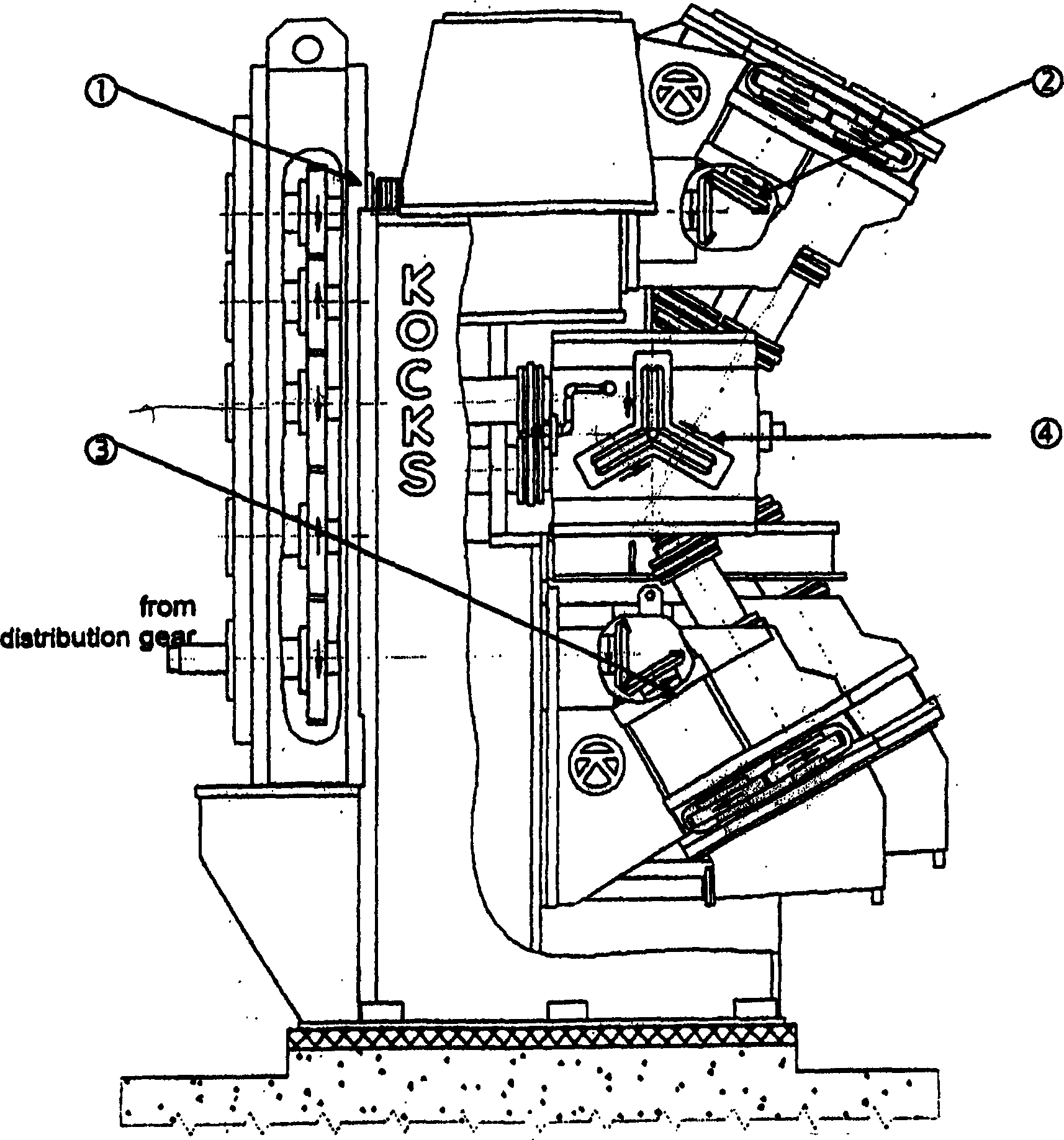 Single-driven input shaft draft-adjustable three-roll mill