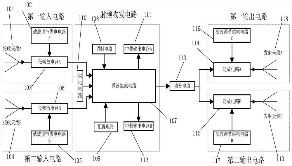 Radio frequency front-end circuit of detection assembly