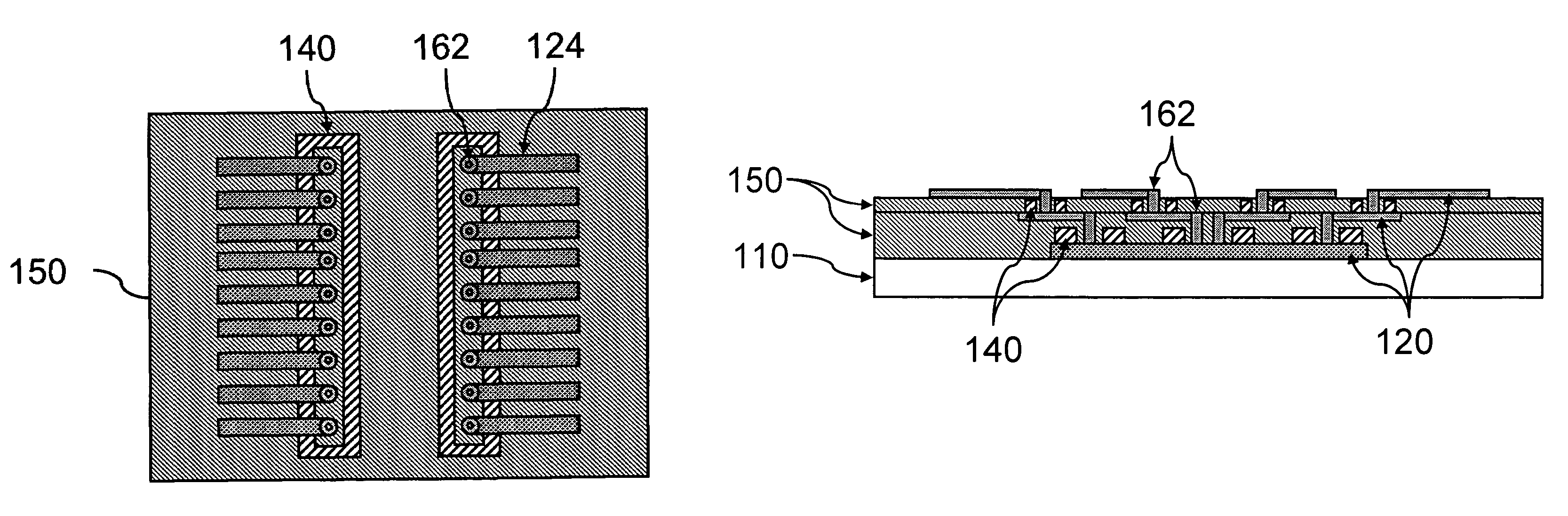 Structure for reducing stress for vias and fabricating method thereof