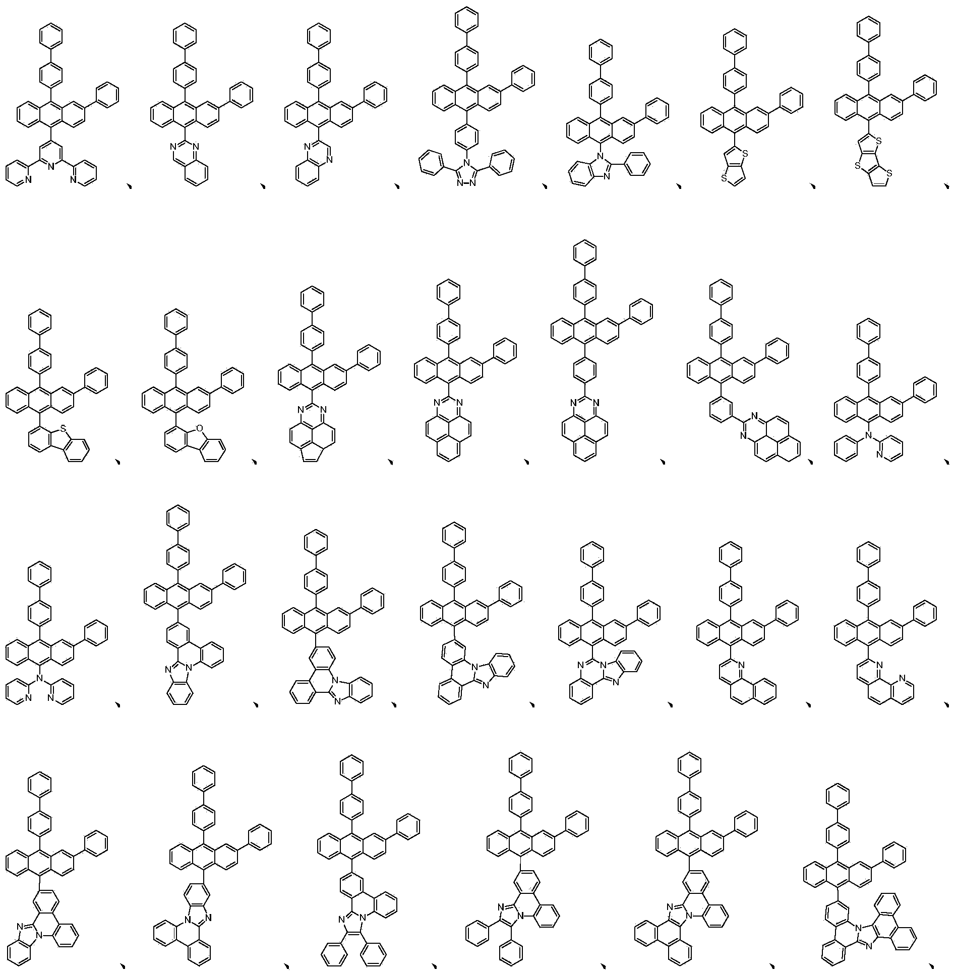 Anthracene containing derivative as well as preparation method and application thereof